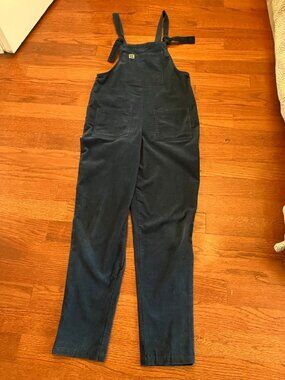 Lucy and Yak Curduroy Dungarees in Sea Blue